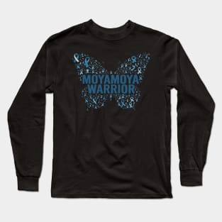 Moyamoya Disease Awareness Butterfly Support Ribbon Long Sleeve T-Shirt